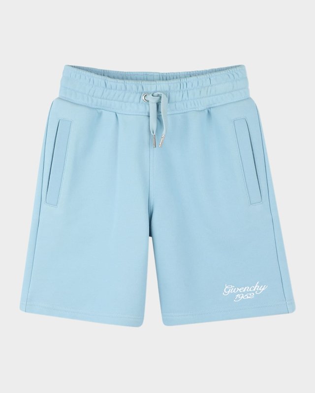 Boy's Logo Script Shorts, Size 8-